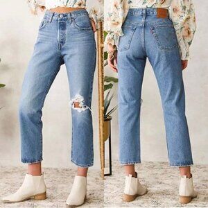 NEW Levi's 501 Original High Rise Straight Leg Blue Jeans Size 28